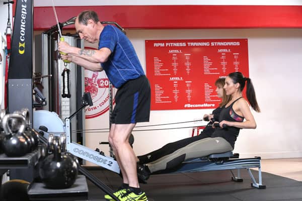 Men and women in fitness class